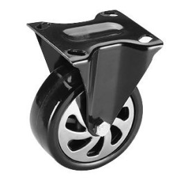 Rueda fija reforzada de 5"x2" con eje y pletina para carros Alyco.