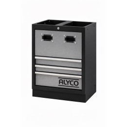 Armario Base Metalico 3 Cajones con 2 Orificios, sin encimera Alyco