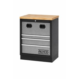 Armario Base Met. 3 Cajones + 2 Orificios Enc. Madera Alyco