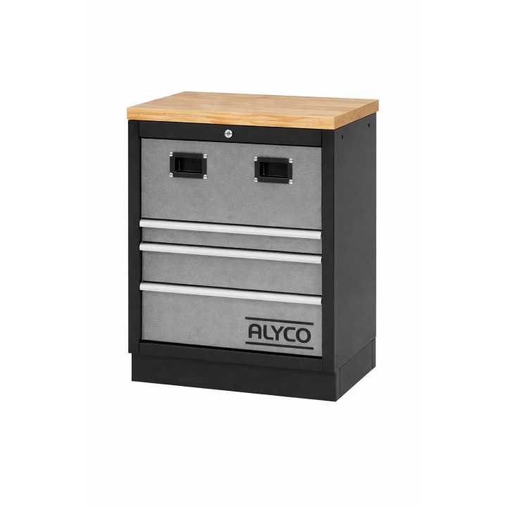 Armario Base Met. 3 Cajones + 2 Orificios Enc. Madera Alyco