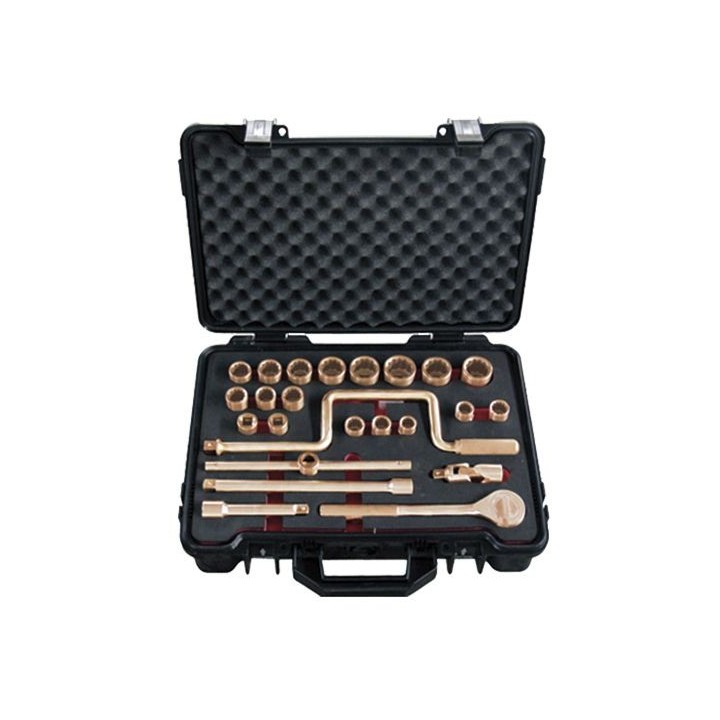 Juego De 24 Piezas Llaves De Vaso De 1/2" Antichispa Cu-Be ALYCO