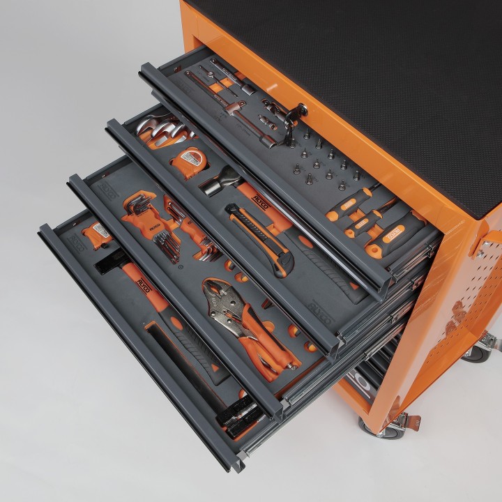 Carro de 8 Cajones con 164 Herramientas Alyco Orange