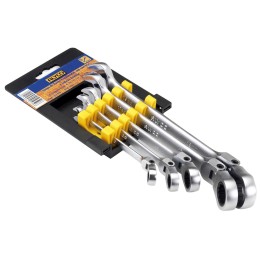 Juego De Llaves Combinadas Con Carraca Articulada Flexible, Soporte