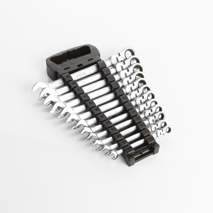 Juego De Llaves Combinadas Con Carraca Flexible, Soporte Plástico