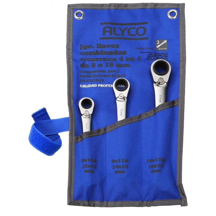 Juego De Llaves Con Carraca 4 En 1, Bolsa De Nylon ALYCO