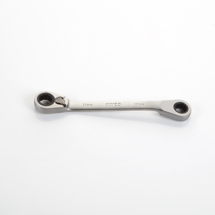 Llave De Doble Estrella Acodada Con Carraca Reversible ALYCO