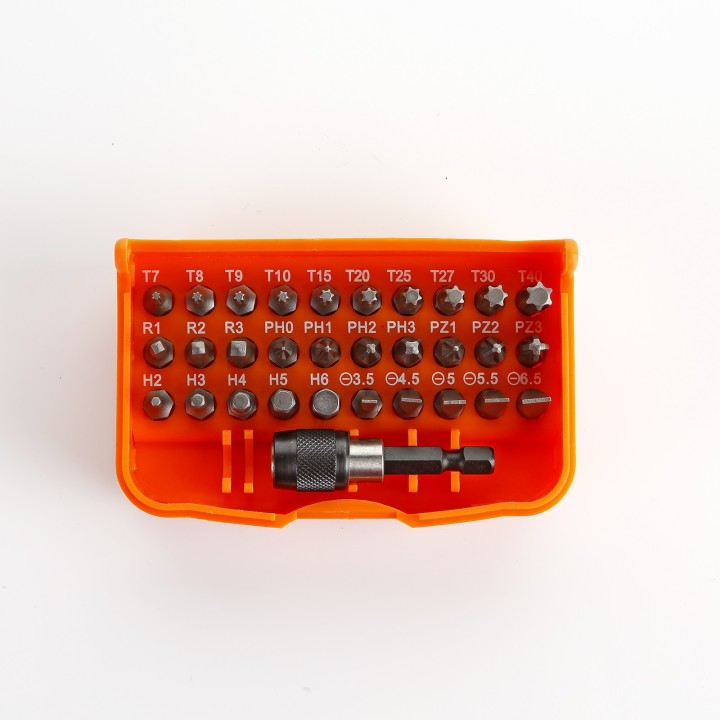 Juego De 30 Puntas De Atornillar De 1/4" Y Adaptador En Caja De