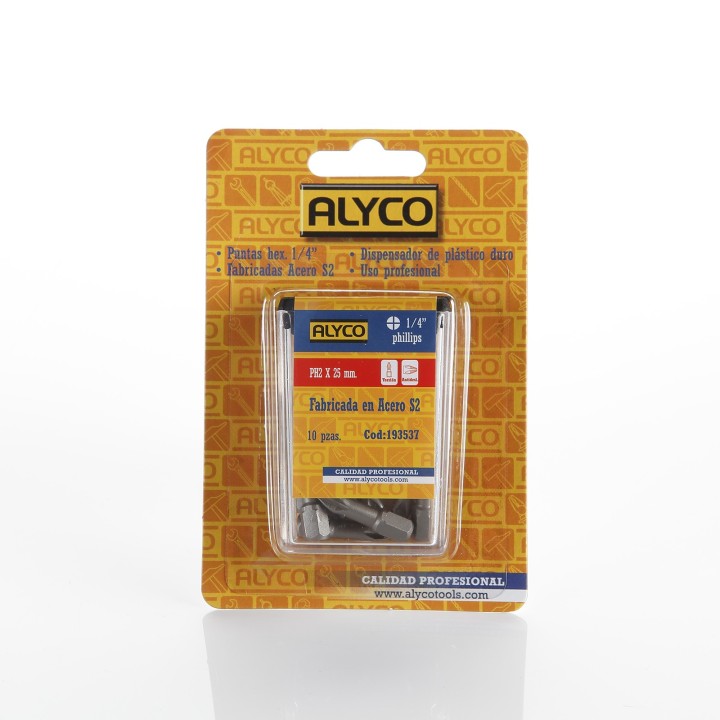 Punta Phillips Torsion De 25 Mm Con Hexágono 1/4" ALYCO