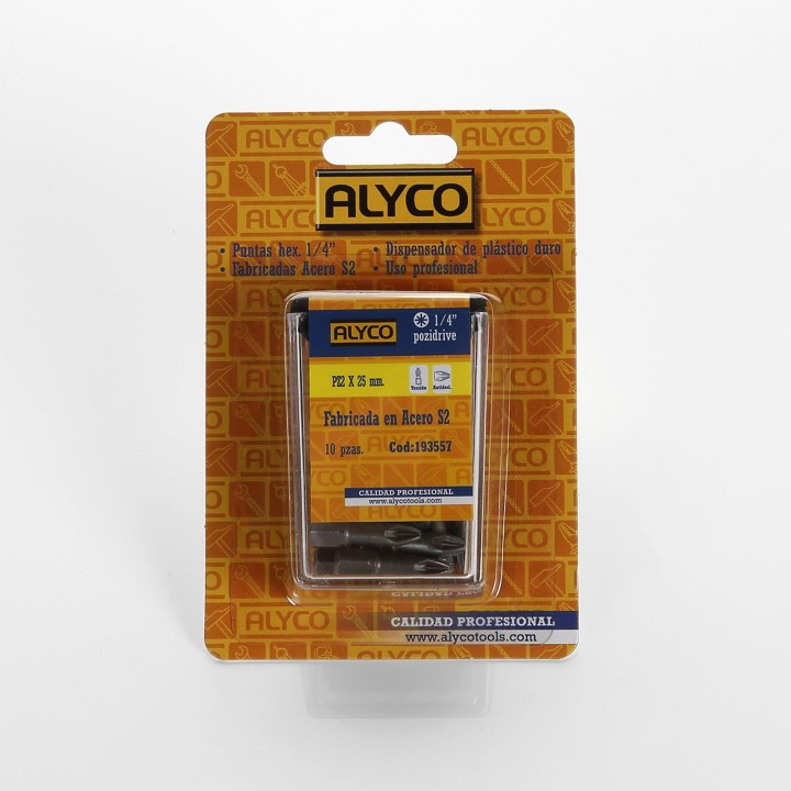 Puntas Pozidriv De 1/4" Y 25 mm De Longitud ALYCO