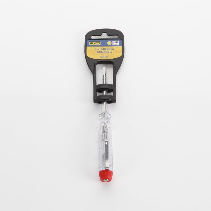Destornillador Tester Boca Plana Voltaje 100-250V ALYCO