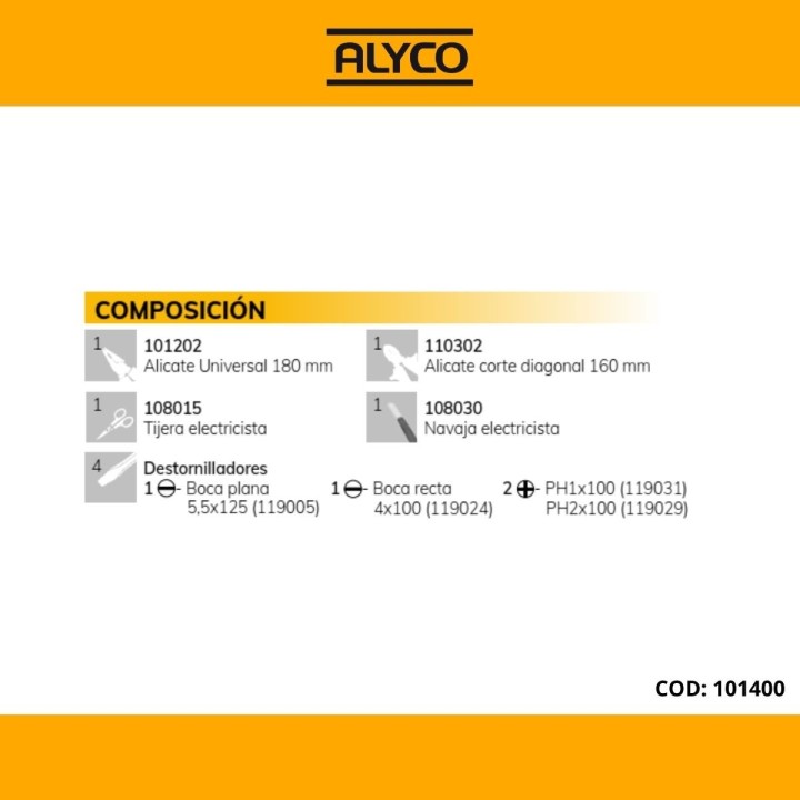 Bolsa de Nylon con 9 Herramientas ALYCO