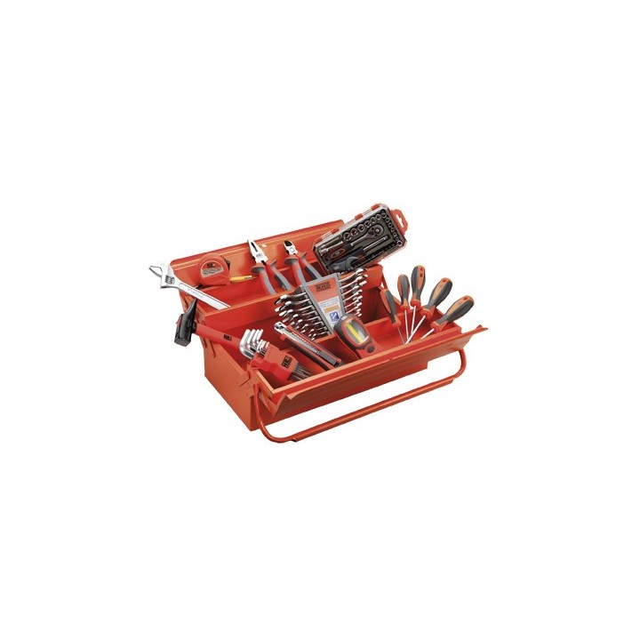 Caja Metálica de 3 Bandejas con Herramientas ALYCO ORANGE