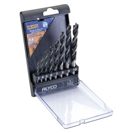Juego de 8 brocas helicoidales para madera y plástico en caja de