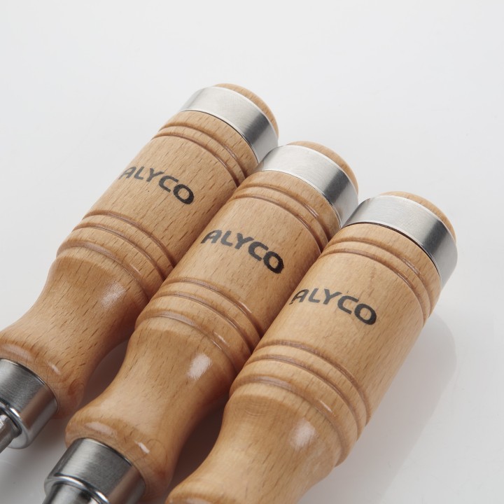 Juego de 3 formones ALYCO en estuche de nylon, con mango bimaterial