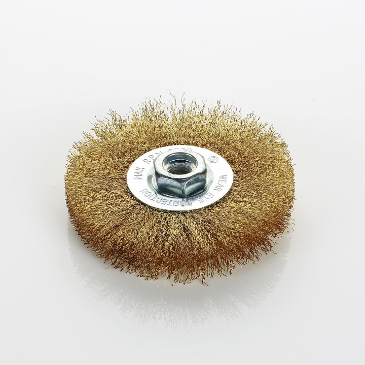 Cepillo Circular Metálico Latónado o De Acero inox. Para Amoladoras