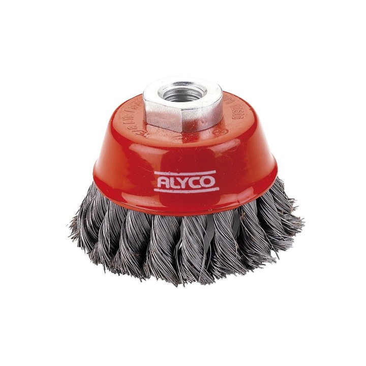 Cepillo de Taza de Alambre Trenzado Gris para Amoladora ALYCO