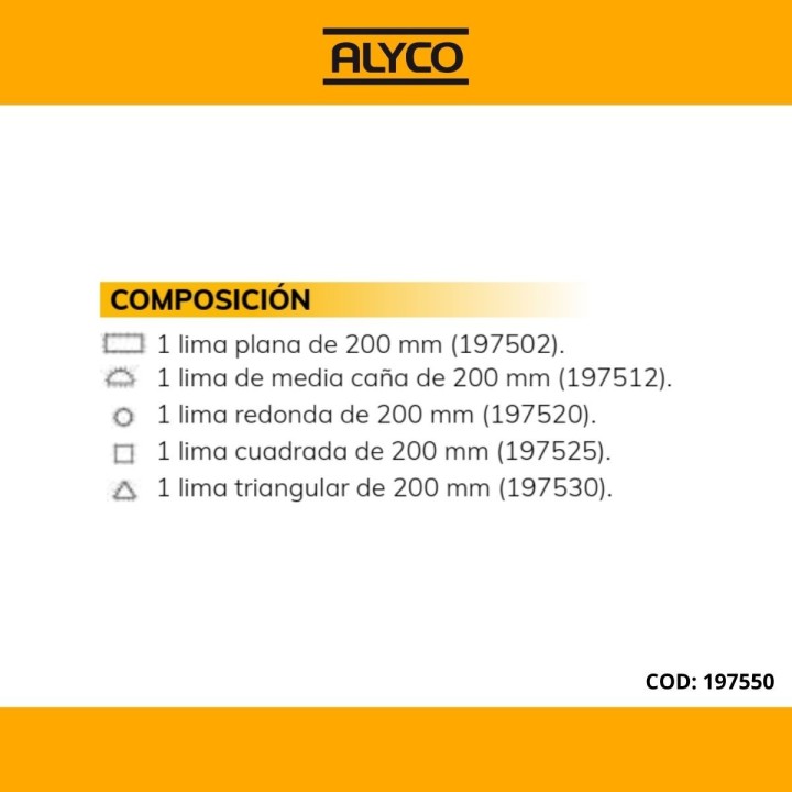 Juego De 5 Limas Entrefinas ALYCO
