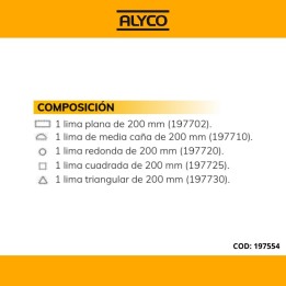 Juego De 5 Limas Bastas ALYCO