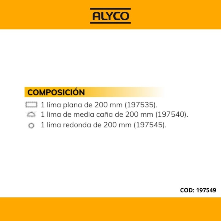 Juego De 3 Escofinas De carpintería ALYCO
