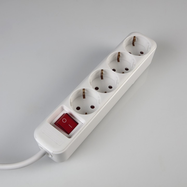 Base Multiple con Interruptor con cable de 1.4 o 3 metros Alyco
