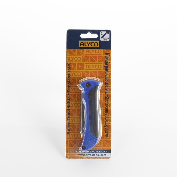 Navaja Inoxidable Para Electricista Mango Bicomponente ALYCO
