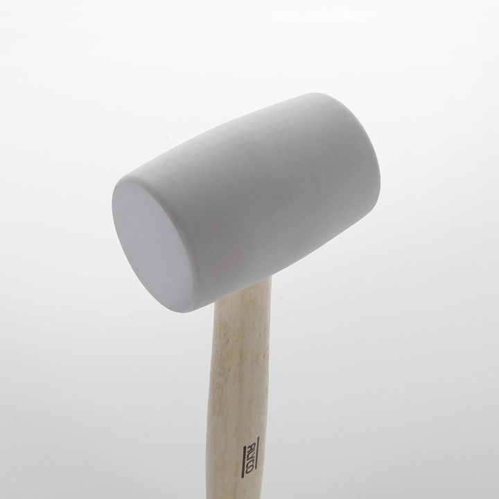 Maza De Goma Blanca Con Mango De Madera ALYCO