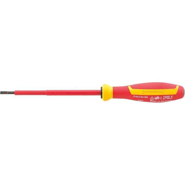 Destornilladores planos para electricistas VDE DRALL+