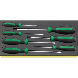 Juego de 7 destornilladores DRALL+ en bandeja TCS