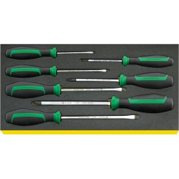 Juego de 7 destornilladores DRALL+ en bandeja TCS