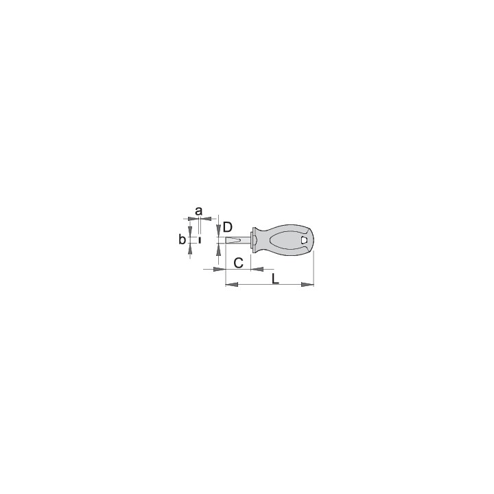 Destornillador extracorto plano - 627TBI