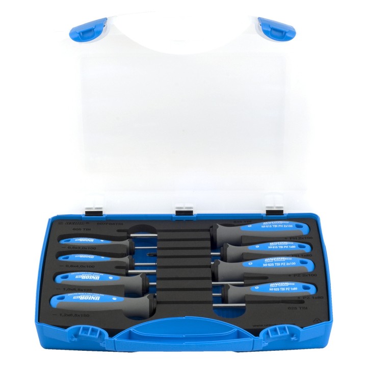 Juego de destornilladores TBI en caja de plástico - 607PB8TBI
