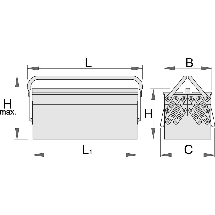 Caja portaherramientas con 5 compartimientos - 915/5