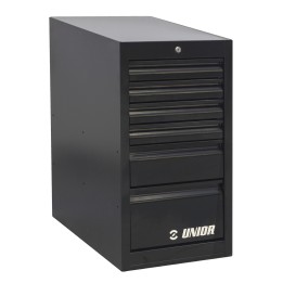 Armario modular estrecho con 6 cajones NEGRO - 990ND6-BLACK