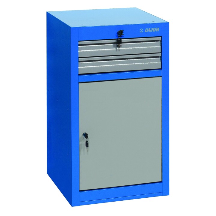 Armario modular estrecho de 2 cajones y una puerta - 990NDD2