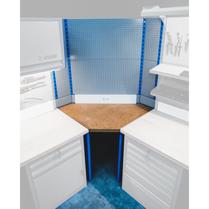 Mesa esquinera modular con paneles frontales - 990AD1