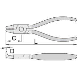 Alicates para arandelas interiores, curvos - 538/1PR