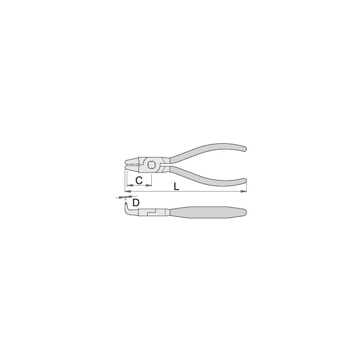 Alicates para arandelas interiores, curvos - 538/1PR
