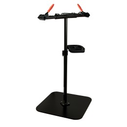 Caballete para reparación de bicicleta con dos mordazas ajustables