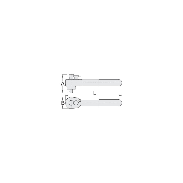 Carraca 1/2" reversible aislada - 190.1AVDEDP
