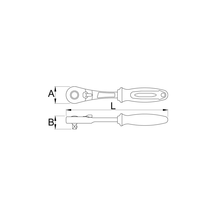 Carraca 1/2" reversible - 190.1/1ABI-US