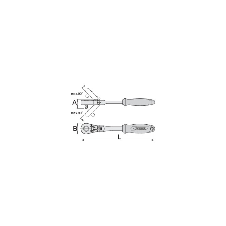 Carraca 3/8" flexible reversible - 238.1/1FBI