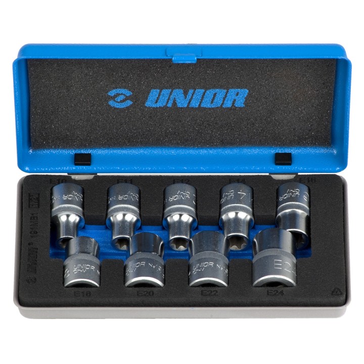 Juego de vasos Torx de 1/2" en caja metálica - 191MB1