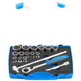 Juego de vasos y accesorios de 1/2" en caja de plástico - 190BI6P17