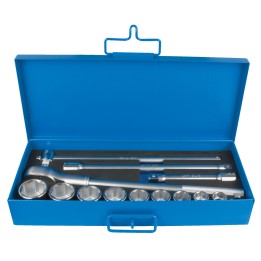 Juego de vasos y accesorios de 3/4" en caja metálica - 197MB1