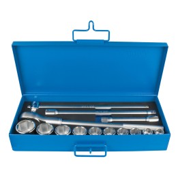 Juego de vasos y accesorios de 3/4" en caja metálica - 197MB2