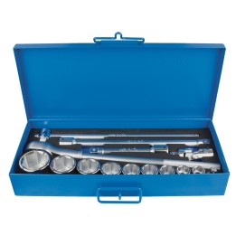 Juego de vasos y accesorios de 3/4" en caja metálica - 197MB4