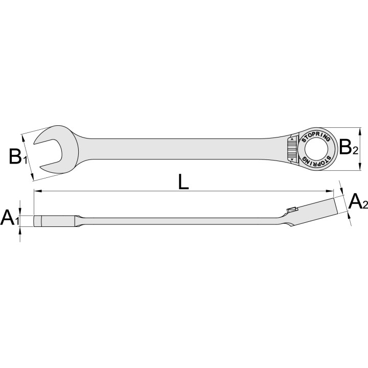 Llave combinada con carraca, para un trabajo seguro en las alturas