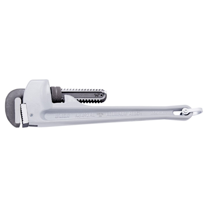 Llave para tubos, extrafuerte, mango de aluminio, para un trabajo