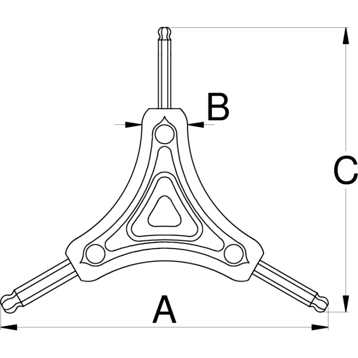 Llave triple hexagonal con bola - 1781/2HXS-US