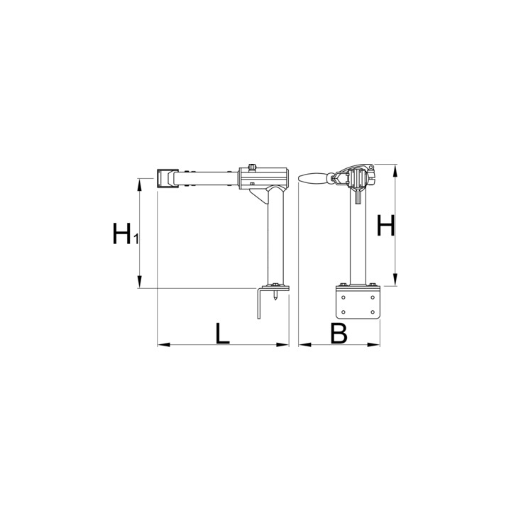 Mordaza de montaje en pared o mesa, ajustable manual - 1693.2S-US